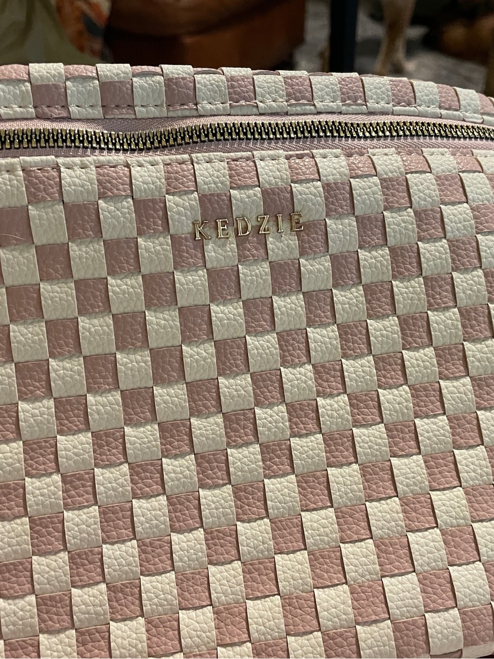 Kedzie Pink & Cream Checkered Women’s Tote